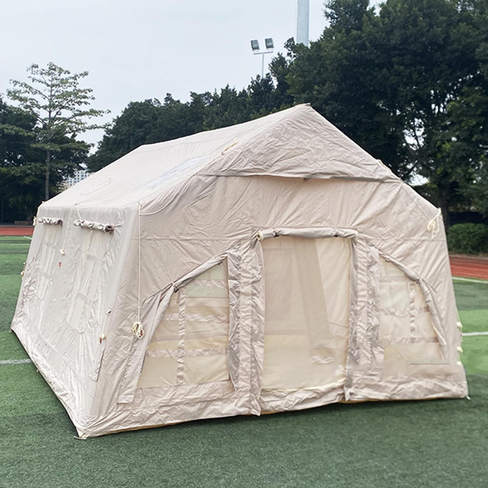Tenda da Campeggio Gonfiabile con Pompa, Tende Ad Aria per 4 Stagioni di Facile Installazione con Struttura Gonfiabile Tutto in Uno, Tenda Gonfiabile per Famiglie Numerose per 2-6 Persone
