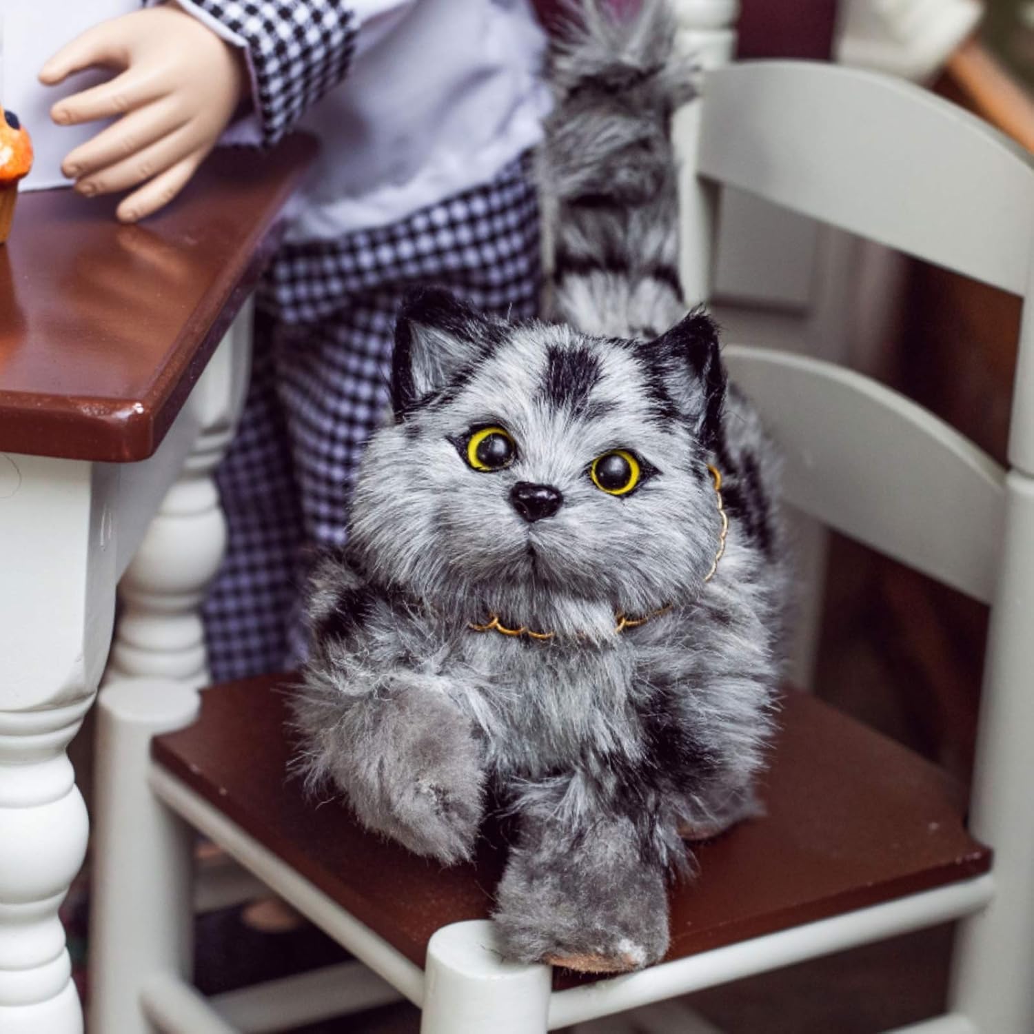 The Queen's Treasures 18 Inch Doll Pet Accessory, Truly Adorable Realistic Grey Striped Kitty Cat, Compatible with American Girl Dolls