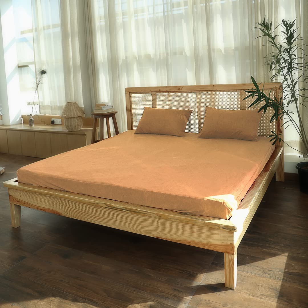 Tidy Sleep 100% Waterproof Premium Cotton Mattress Protector | Breathable and Hypoallergenic Ultra Soft Fitted Bed Protector (72"x36" Single) Beige-image-26