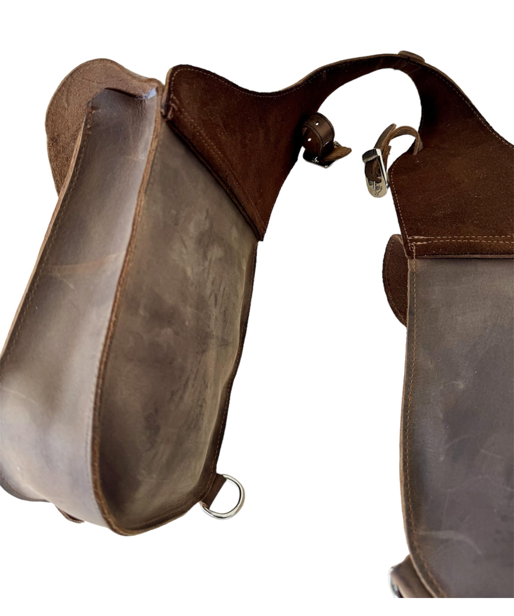 Bisacce Western In Cuoio Per Cavallo - Borse Da Sella Anteriori Per Trekking E Gite Equestri - PIONEER - Foto 6