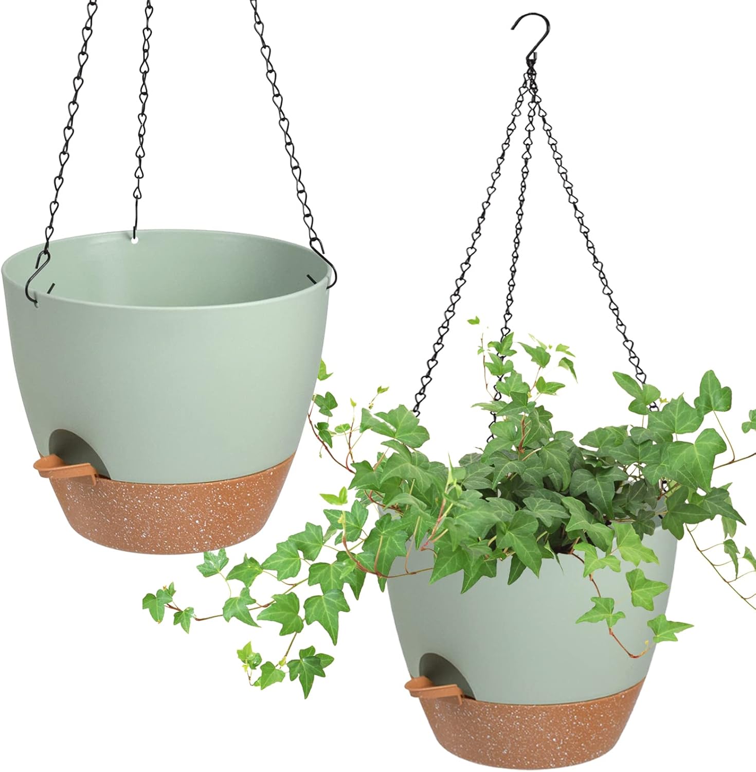 Vanslogreen 8 Inch Hanging Planters for Indoor Outdoor