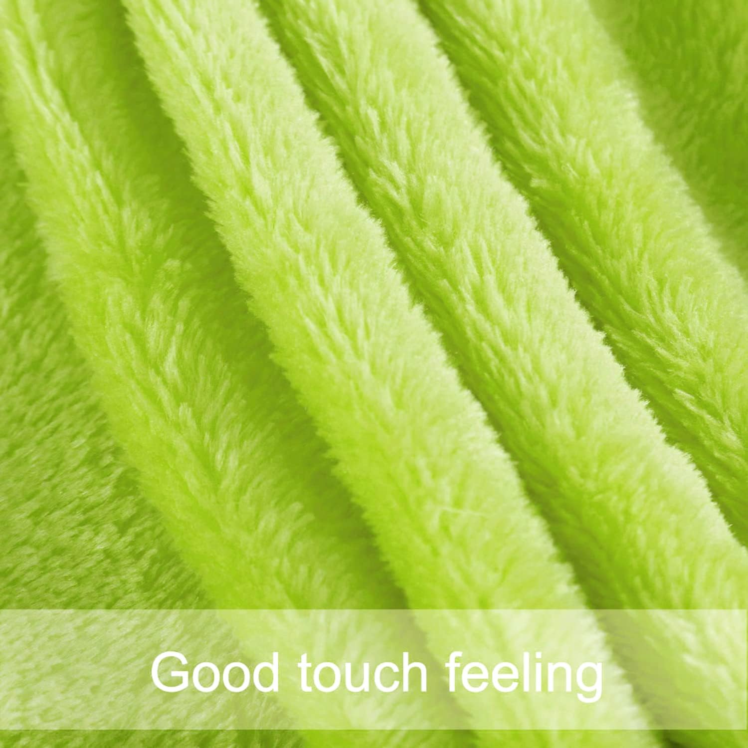 uxcell Flannel Fleece Blanket Queen Size - Soft Lightweight Plush Microfiber Bed Blanket for Sofa or Couch, Machine Washable Blankets Fleeces, Chartreuse 78x90 Inch