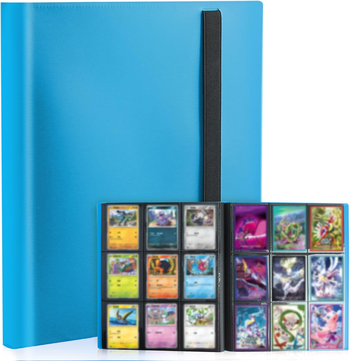 Card Binder 9-Pockets,Trading Card Binder,20 Pages, 360 Card Capacity Collection Binder, Card Folder for MTG, TCG, Game Cards & Sports Cards (Macron Blue)