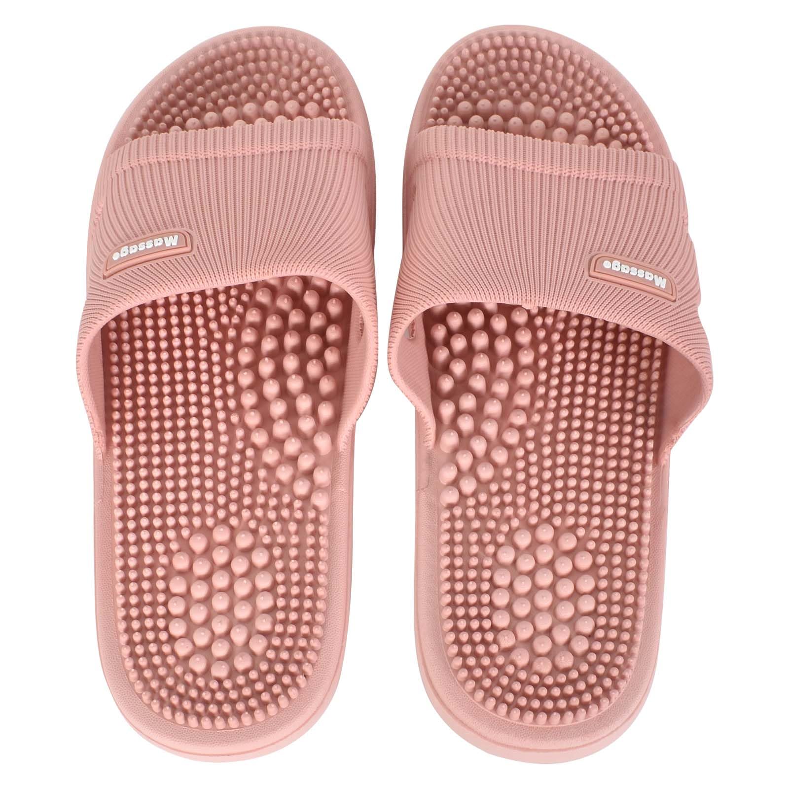 Zimoer Pantofole Per Agopressione, Massaggio Piedi Per Donna Uomo, Da Casa Doccia Sandali Sollievo Dolore Plantare Fascite Plantare (Rosa, 38)