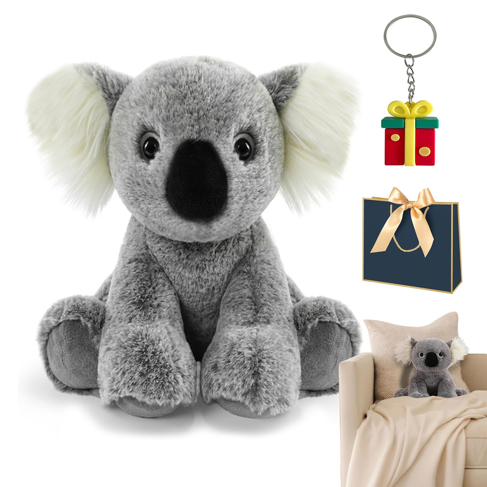 WELLXUNK Peluche Koala Ultra Douce, Le Koaly – Guérison émotionnelle à La Demande, The Koaly - Peluche Koala Douce à Câliner, Imitations Réalistes De Koalas Interactifs, Pour Soulager Stress