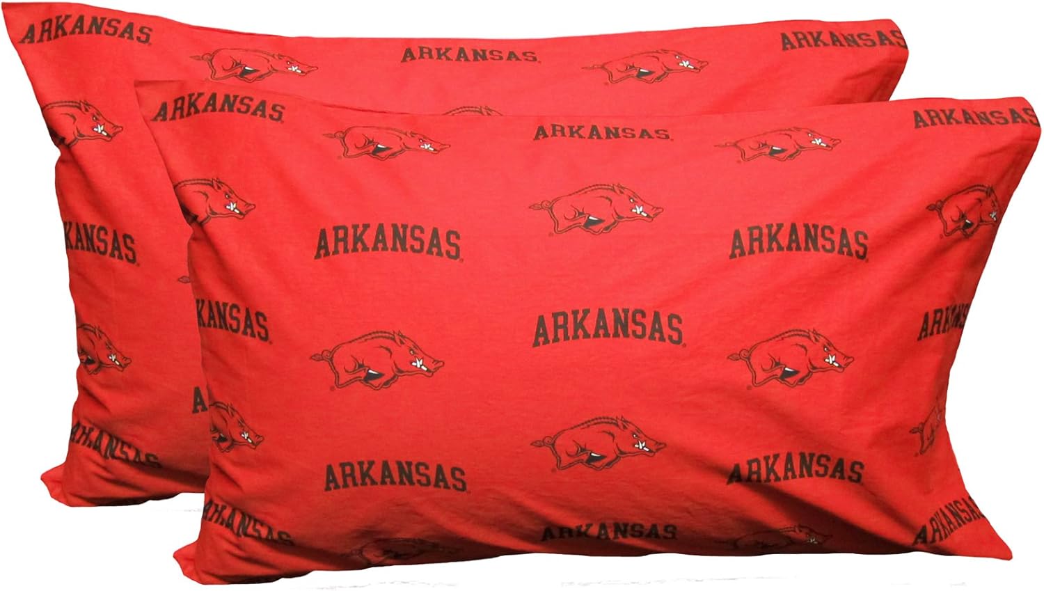 College Covers NCAA Arkansas Razorbacks Pillowcase Pair, King, Red : Sports & Outdoors