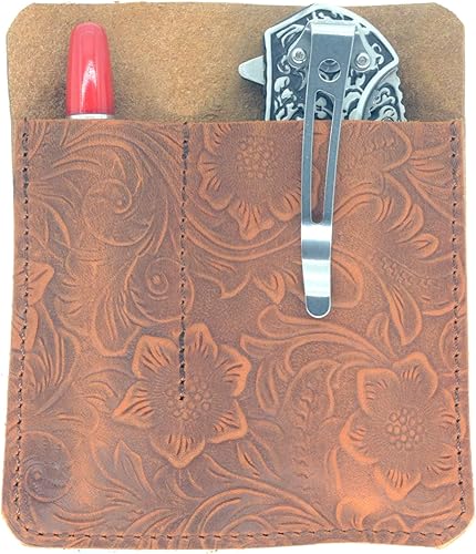 JJNUSA Organizador de bolsillo de cuero, bolsillo deslizante, bolsa para cuchillos de bolsillo, portador EDC, organizadores de transporte diario,