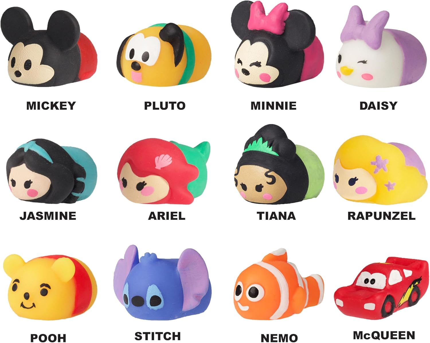 JA-RU Mochi Squishys Toys Mini Squishies Disney Squishies (12 Pack of 2 Assorted) Party Favors for Kids Adults Stress Relief Toy Treasure Box Prize, Classroom Prizes Easter Egg Fillers. 7826-12