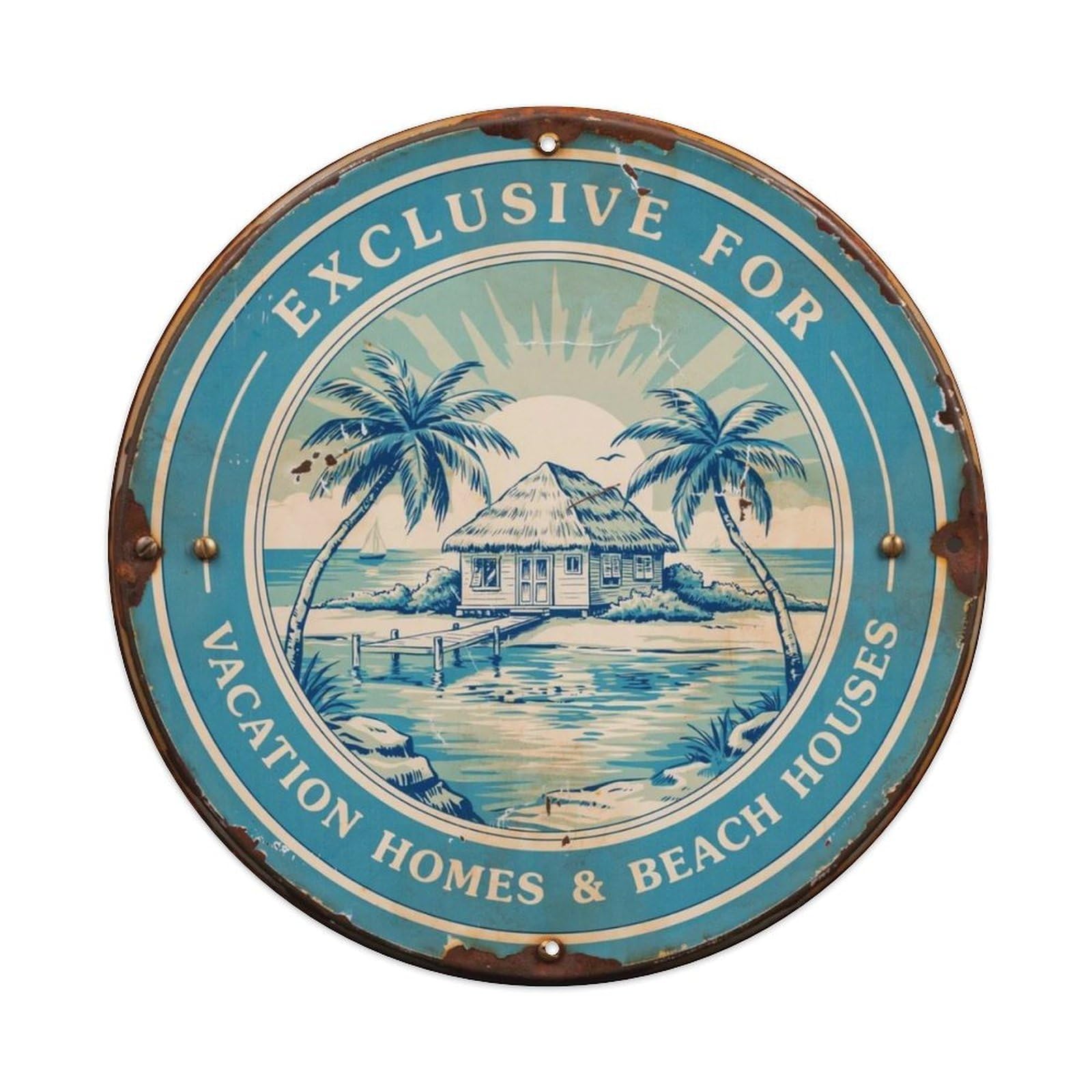 Retro-Beach-Decor Metal Tin Sign Plaque