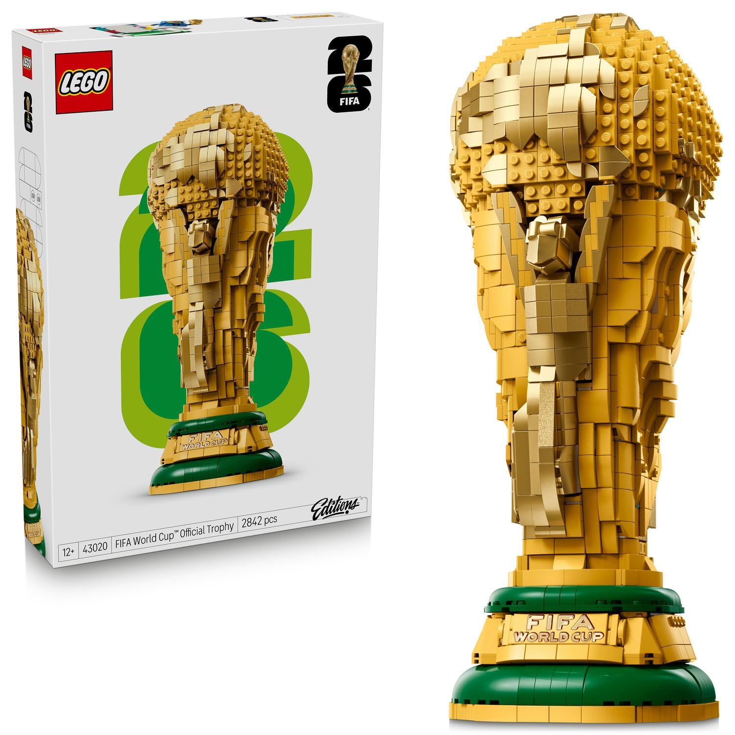 LEGO Editions FIFA Dünya Kupası Resmi Kupa 43020-12 Yaş ve Üzeri Çocuklar için 2 İnsan Figürü, İkonik Küre ve Levha İçeren Yaratıcı Dekoratif Yaratıcı Oyuncak Yapım Seti, Hediye Fikri (2842 Parça)