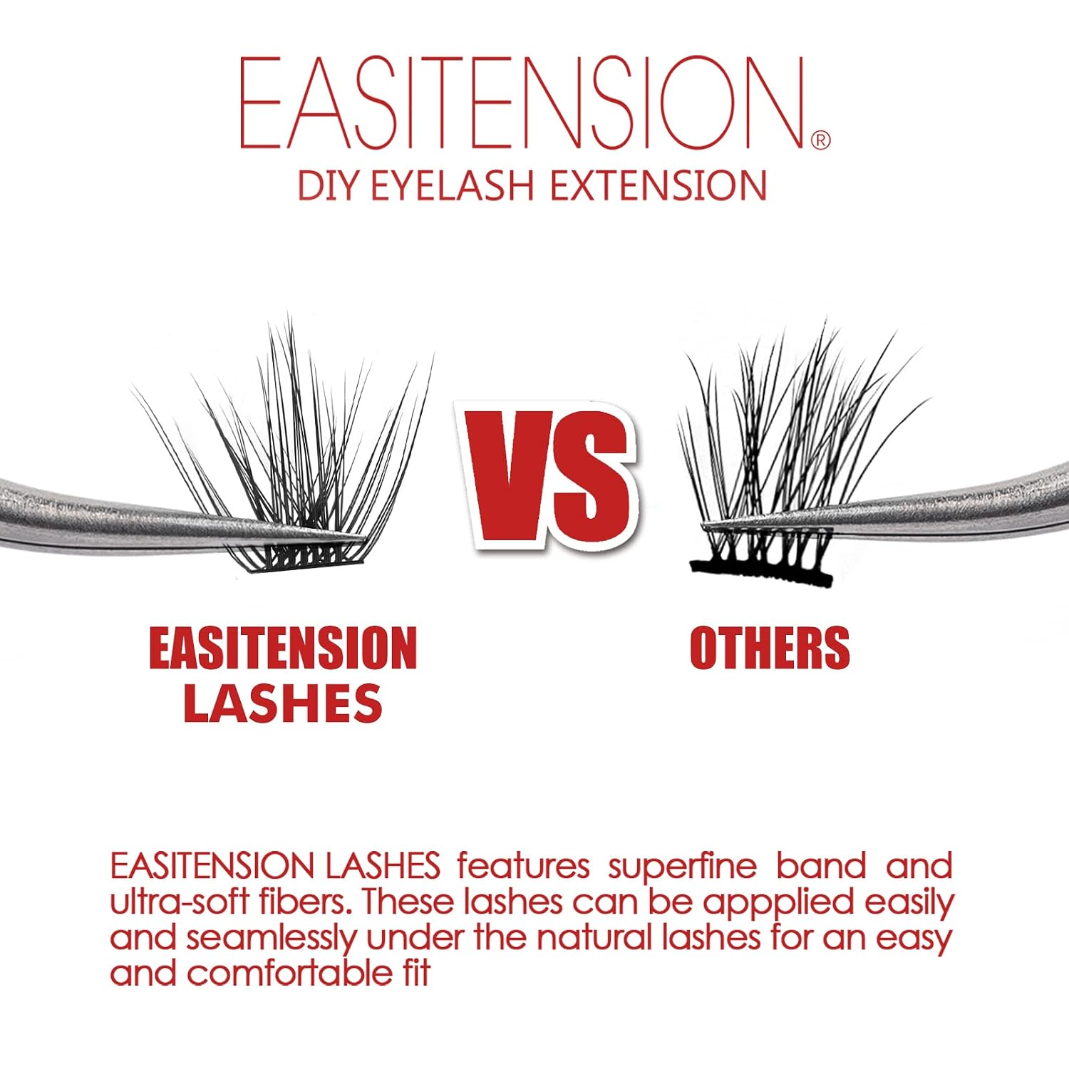 DIY Eyelash Extension, 3D Effect Individual Melt Flare Lash Cluster Natural Lashes Set, Home Eyelash Extension, D curl Lashes Pack 12mm,14mm (12MM-Sparkle)