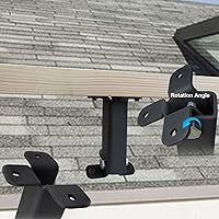 Vista 5 de Kit de soporte de viga elevadora de techo, soportes de pérgola de montaje en techo, soporte de techo ajustable, resistente, negro, poste elevador