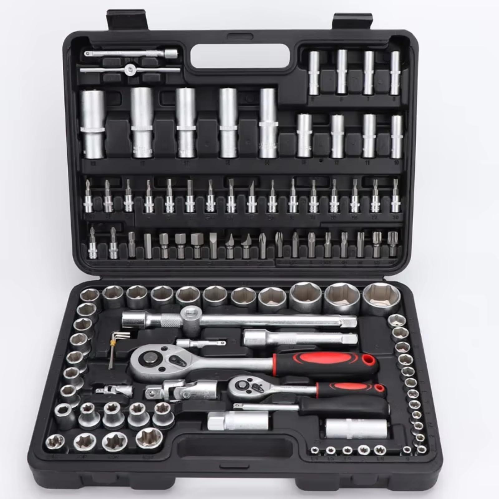 Set attrezzi da officina Set Chiavi A Cricchetto Da 108 Pezzi Kit Strumenti Riparazione Automatica Set Prese Da 108 Pezzi Con Custodia Kit Attrezzi La Casa Con Utensili Manuali
