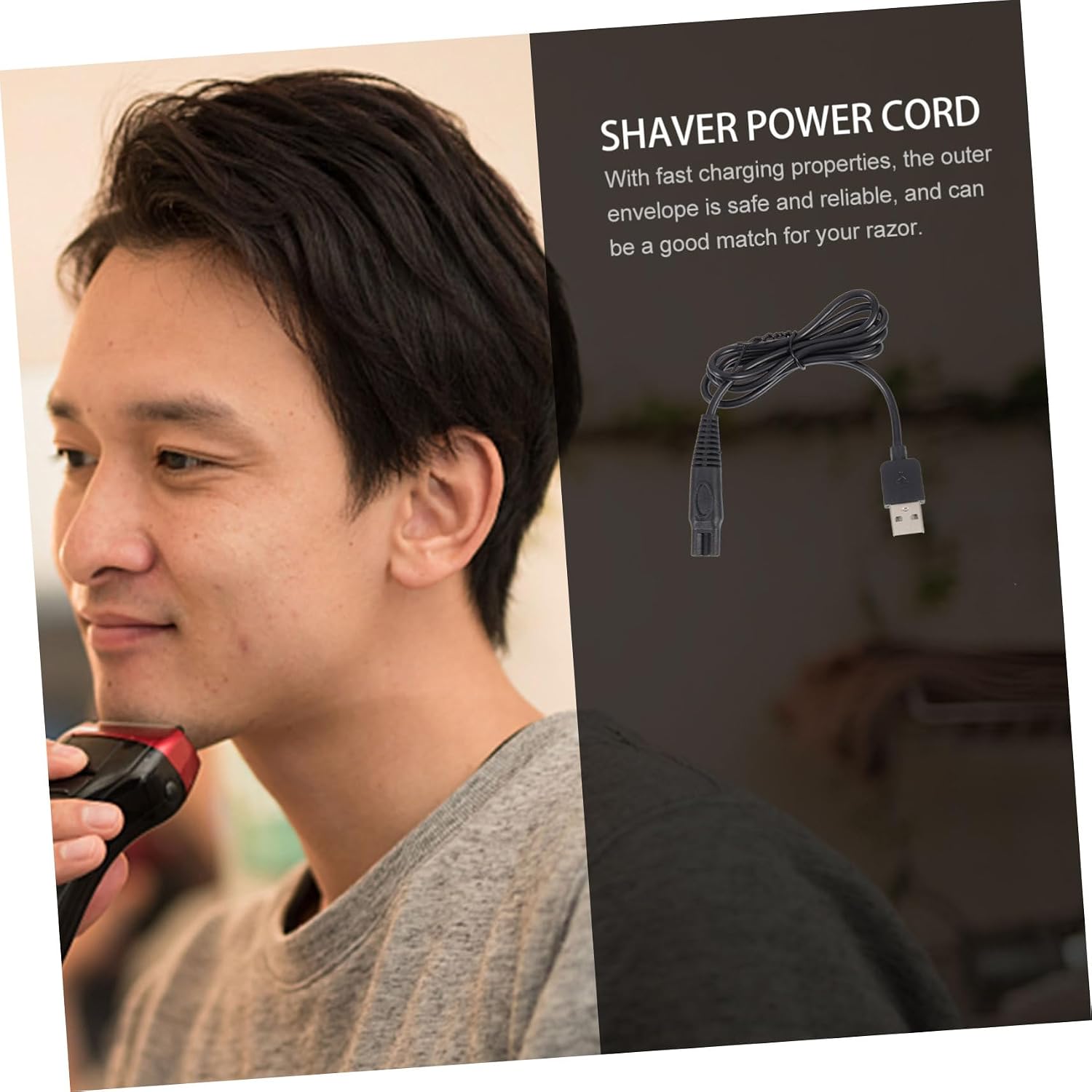 Black Shaver Charging Cord Replacement 2pcs with USB Port