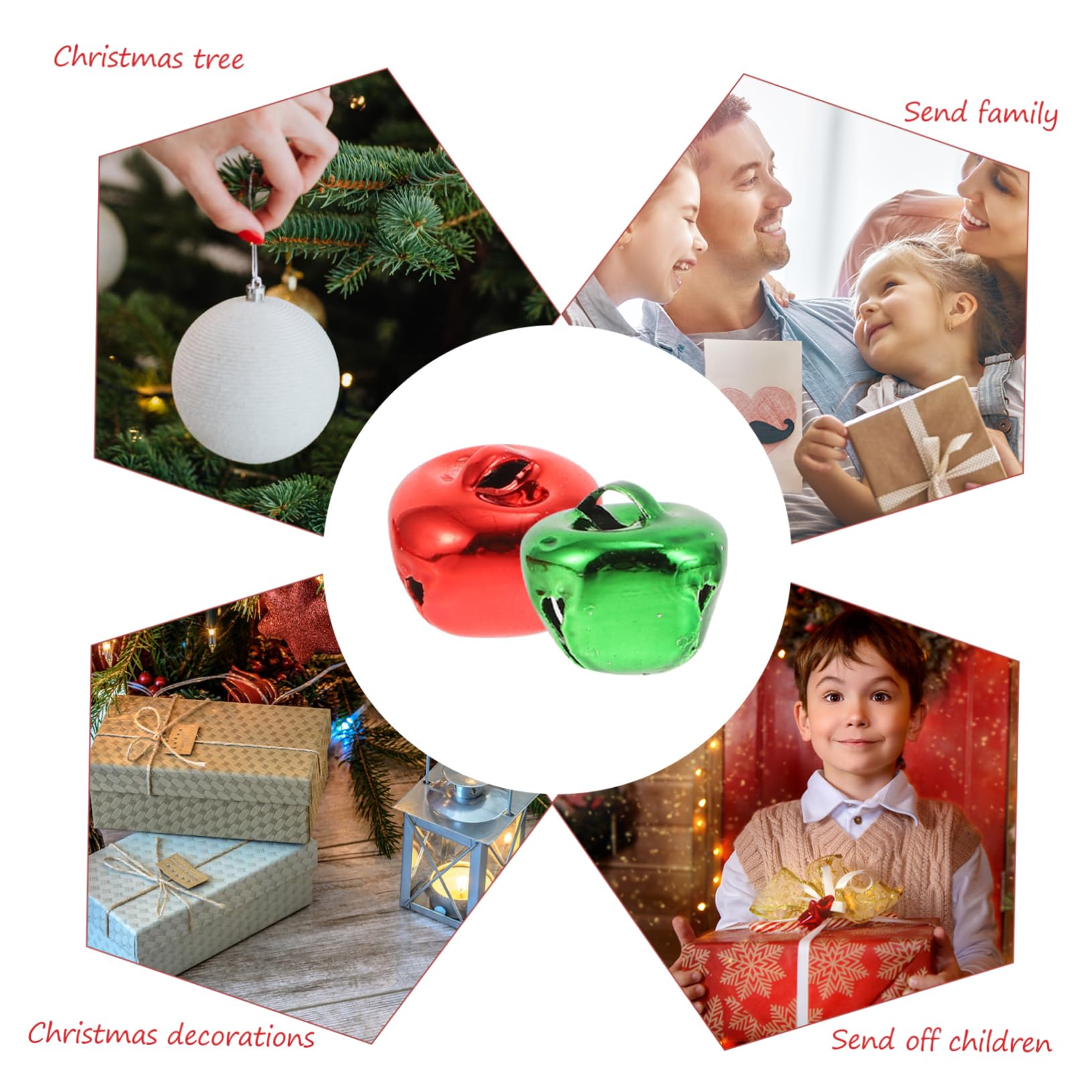 Amosfun 3 Set Campanelle Di Natale Campanelle Artigianali Di Natale All'Ingrosso Natalizie Benedizioni Natalizie Artigianali 200 pezzi * 3