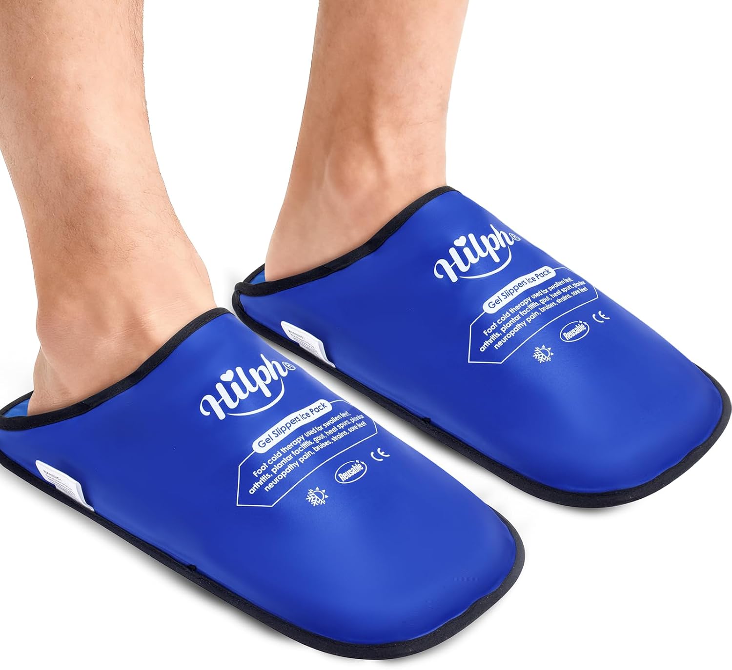 Hilph XL Foot Ice Pack Slippers for Foot Surgery, 1 Pair Extra Large Hot Cold Packs Gel Ice Slippers for Big Feet, Sever Swelling, Bunion Surgery, Plantar Fasciitis, Neuropathy, Gout
