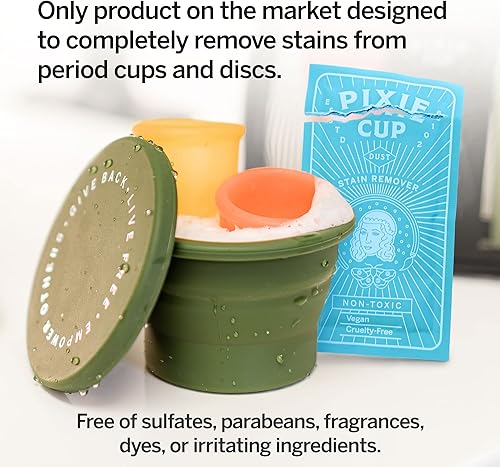 Miniatura 8 de Kit de tazas menstruales - El mejor kit de inicio de taza de período - 2 tazas lavado 20 toallitas lubricante baño público y bolsa de almacenamiento