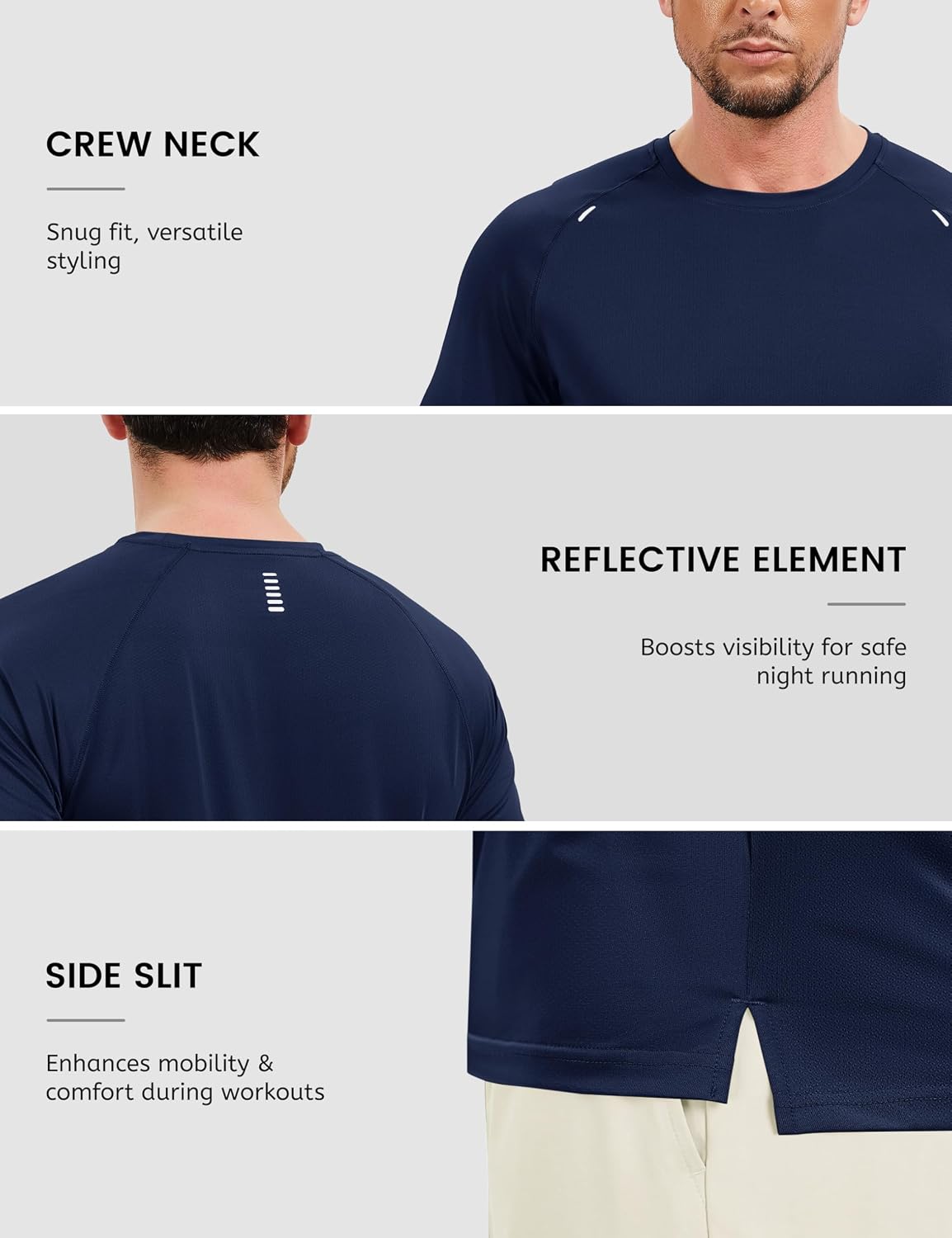TACVASEN Men's Workout Shirts Athletic Dry Fit Mesh Short Sleeve Shirts Moisture Wicking Running Performance Gym Tee