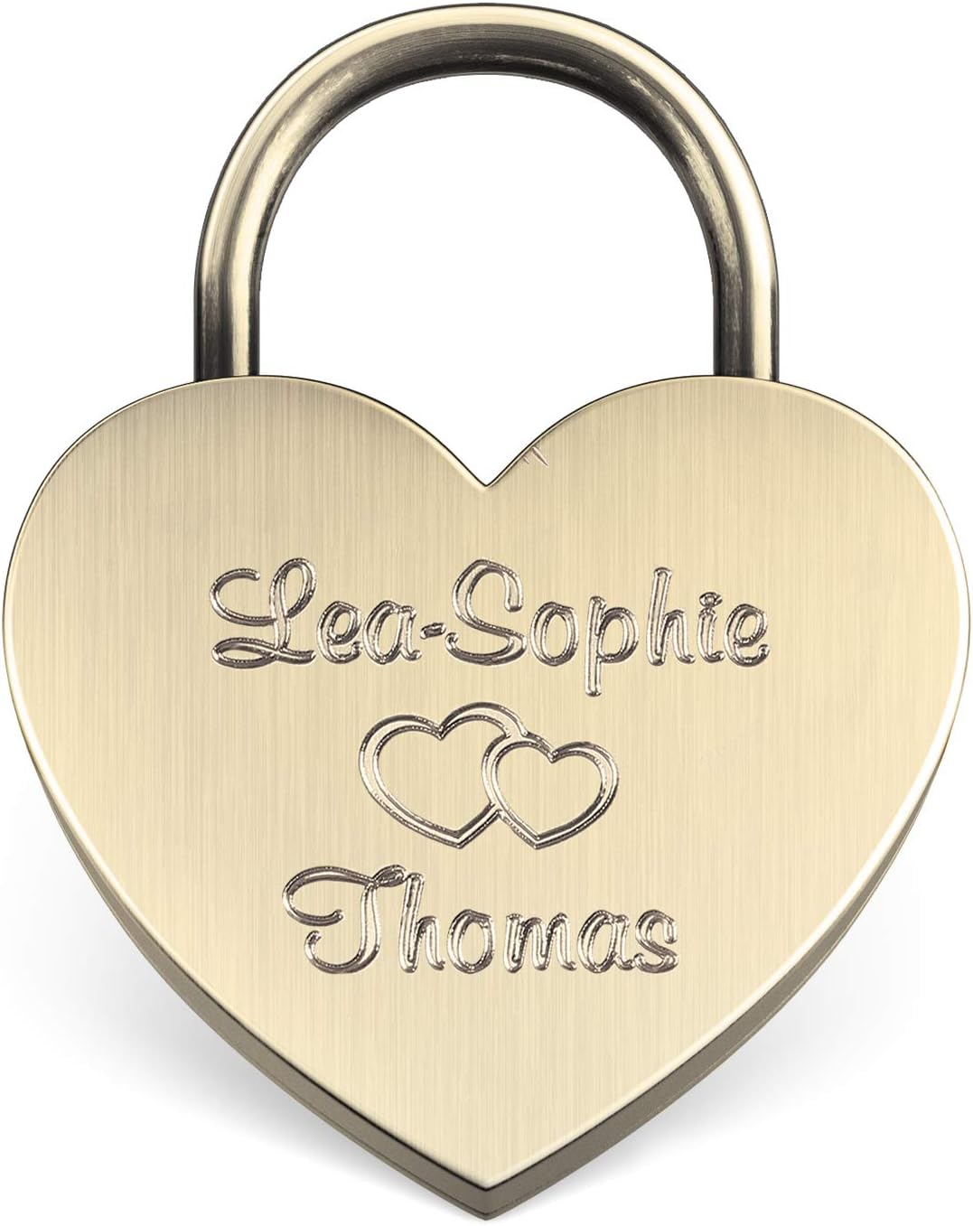 LIEBESSCHLOSS-FACTORY Engraved Heart Padlock Antique-Gold, Gift-Box and much more… Get your customized Love-Lock now!
