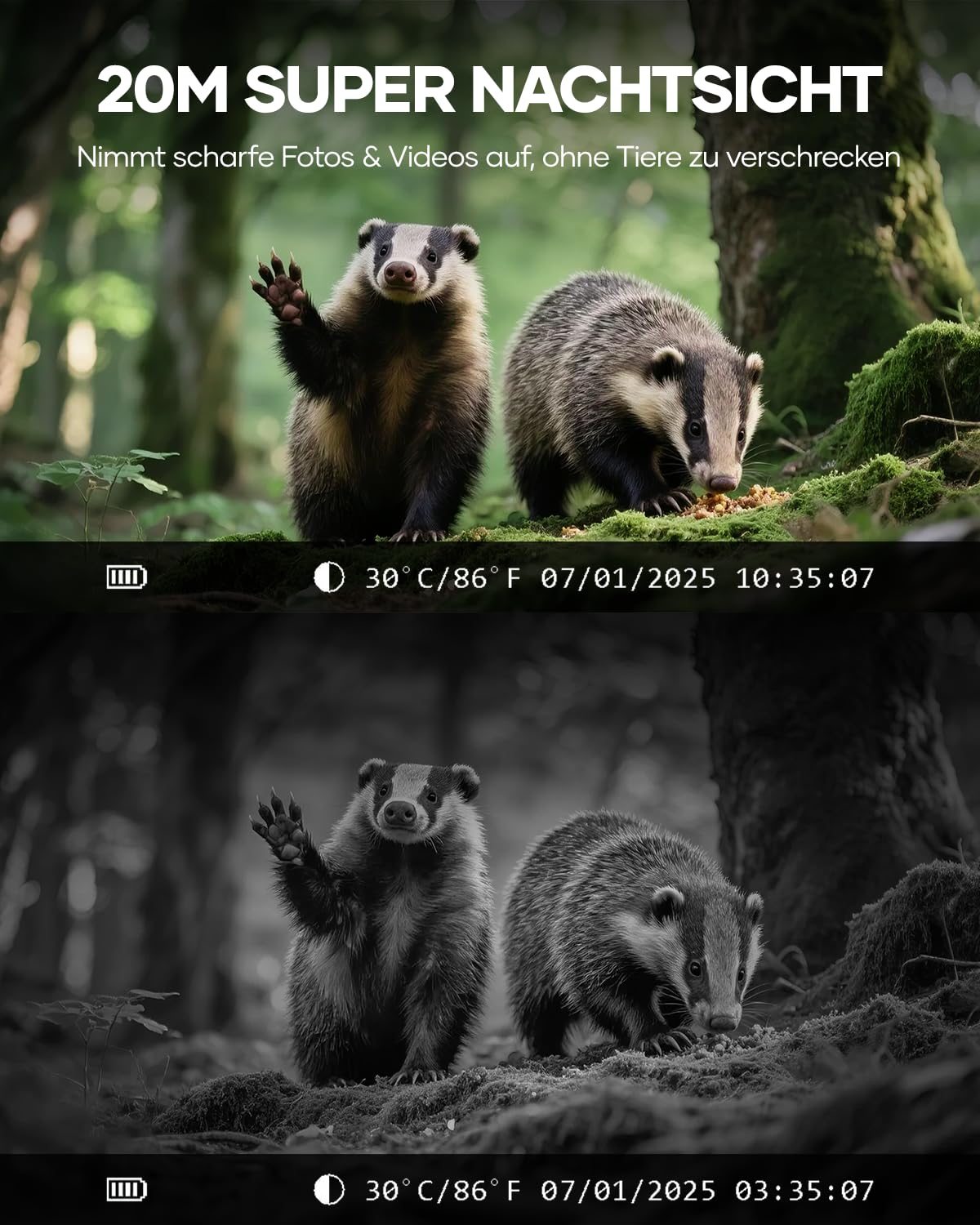 Assark Wildkamera mit Handyübertragungs-App,WLAN Solar Wildtierkamera mit Nachtsicht Bewegungsmelder,48MP 30fps Wiederaufladbare 2000mAh Lithium-Batterie, 0,2S Auslöser, IP66 Wasserdicht