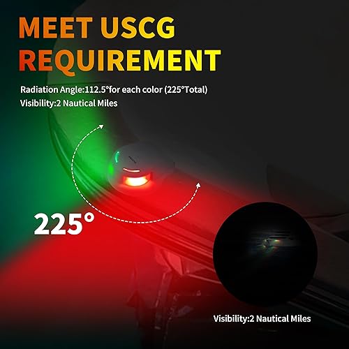 Miniatura 10 de Luces de navegación para lanchas, luces de navegación para barcos, luces LED IP67 impermeables para barco, ideal para pontón, yate, lancha eléctrica