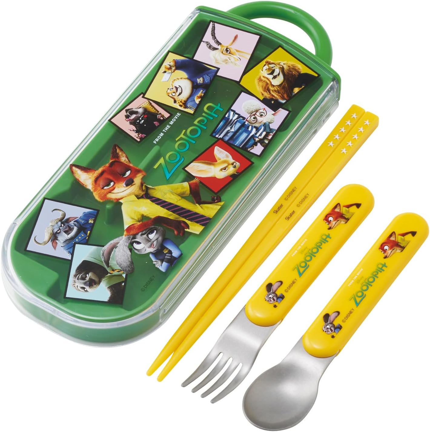 Skater TACC2-A Disney Zootopia 26 Children's Trio Set Chopsticks, Spoon, Fork, 6.5 inches (16.5 cm)