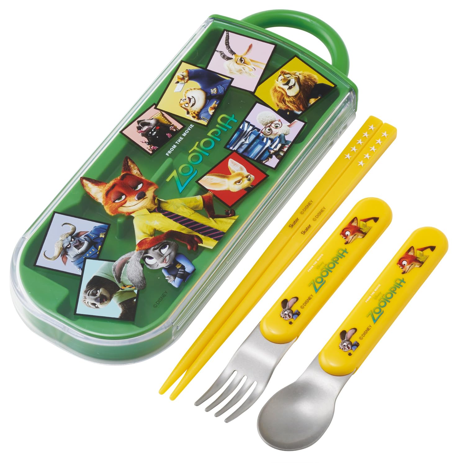 Skater Zootopia Children's Trio Set, Chopsticks Spoon Fork