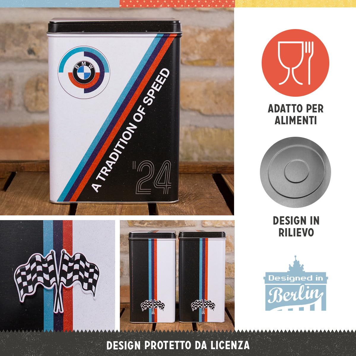 Nostalgic-Art Contenori in latta retrò L, 3 l, Official