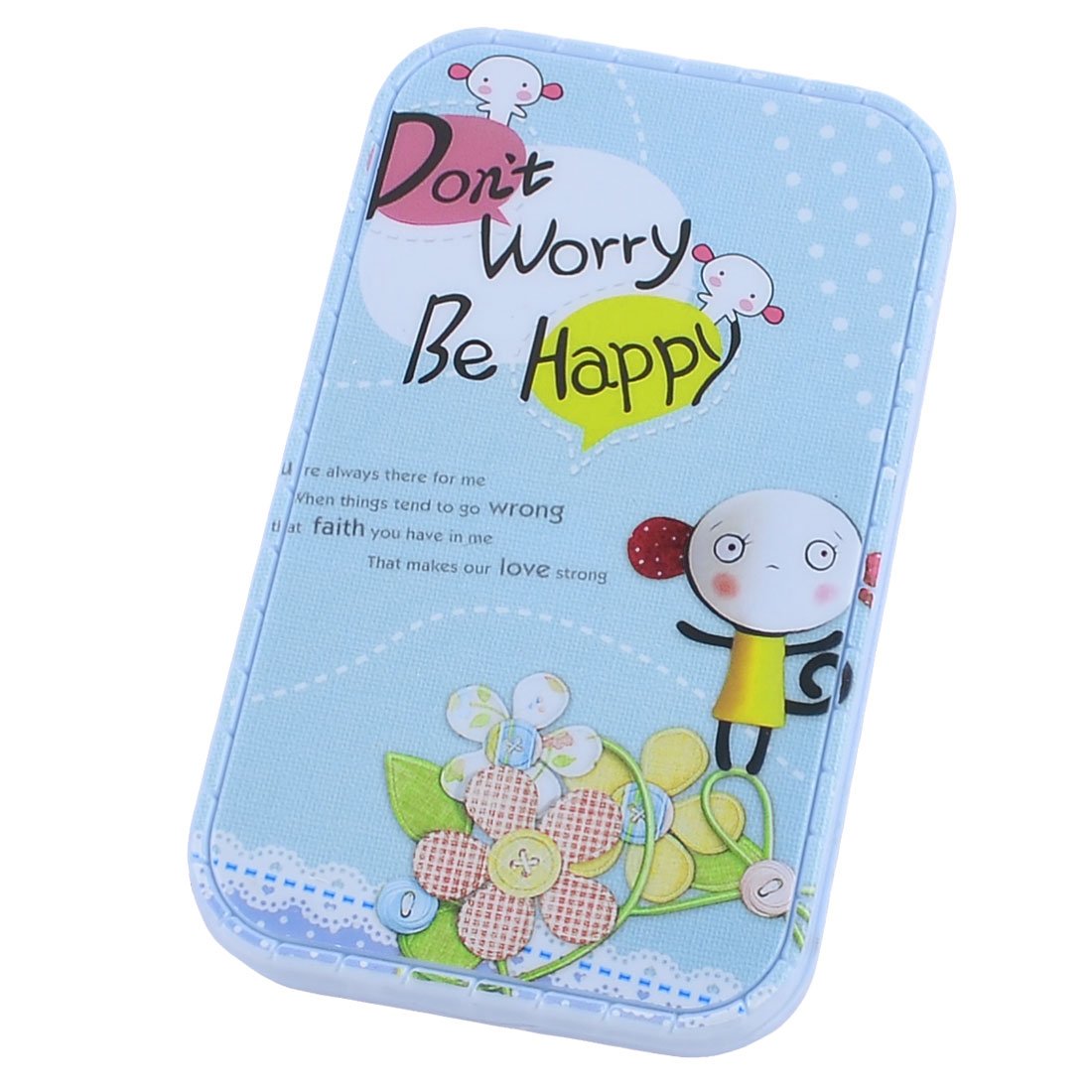 ZHuidjo Light Blue Monkey Print Rectangle Folded Make-up Pocket Mirror w Comb (SN: 5f6 8e8 b5c a7e ad2)
