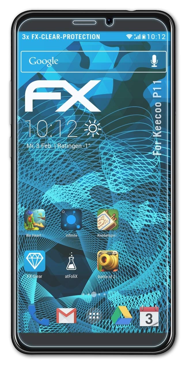 Screen Protection Film compatible with Keecoo P11 Screen Protector, ultra-clear FX Protective Film (3X)