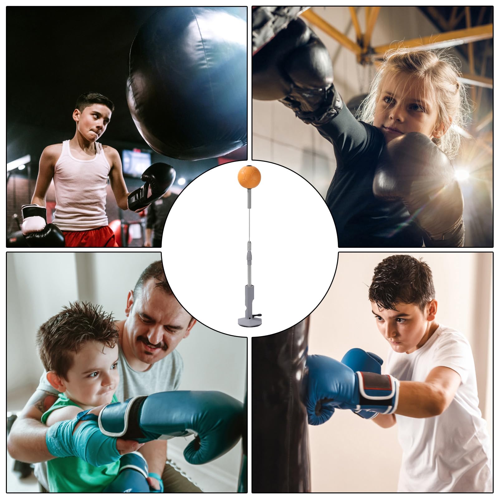 Borsa a velocità a - palla riflessa regolabile, supporto per attrezzature per l'allenamento | Sviluppo di coordinazione degli occhi Boxing Fitness, attrezzatura per l'allenamento a casa per