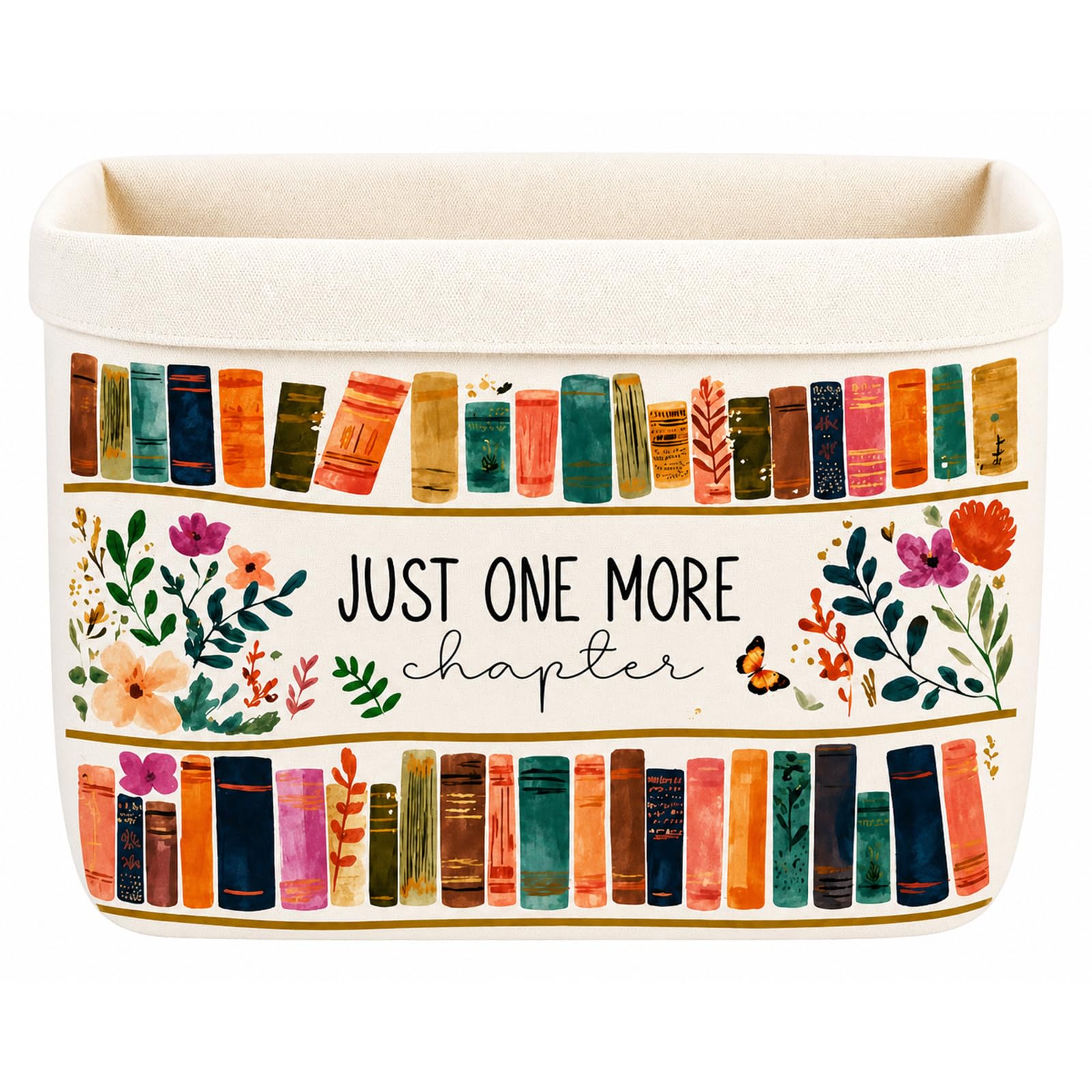 Just One More Chapter Storage Basket, Flower Book Lover Gifts for Women