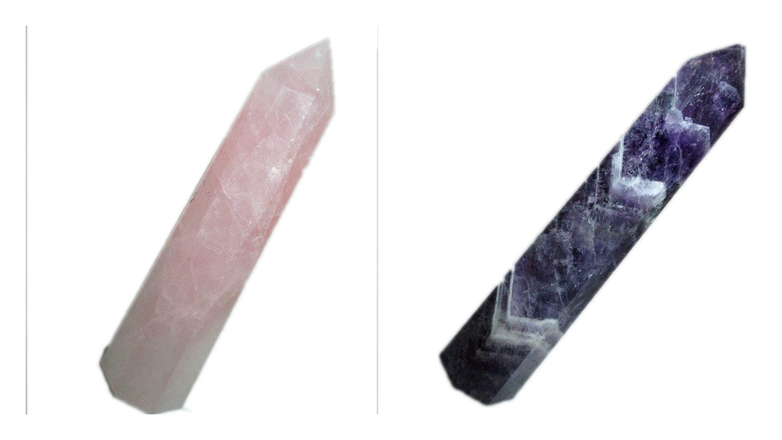 Jet Amethyst & Rose Quartz Obelisk 3 inch Approx 1 each Jumbo Energized Cleansed Charged Best Deal Offer Agate Gemstone Jet Crystal Therapy