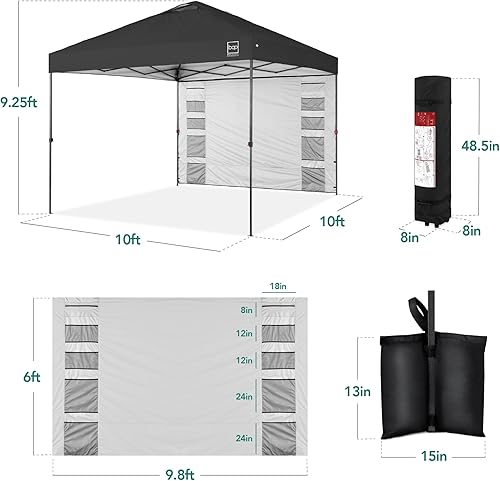 Miniatura 250 de Best Choice Products Carpa Toldo Desplegable de 10x10 pies para Instalación de 1 Persona, Refugio Portátil Instantáneo con Botón de 1 Toque