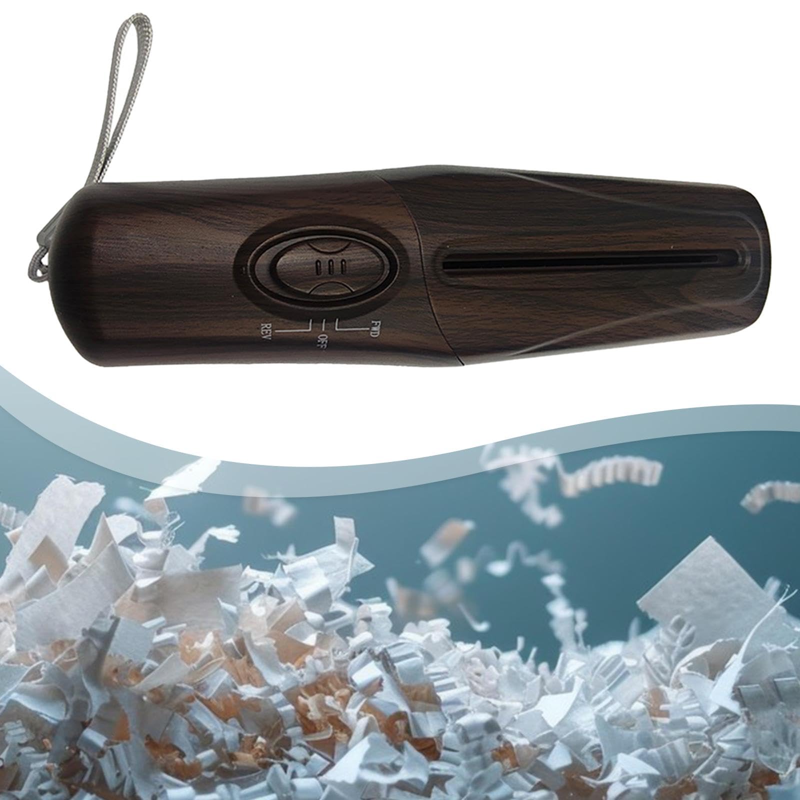 Harilla Mini destructeur de papier, outil polyvalent de découpe de papier en petites bandes pour cartes, bureau, factures, usage domestique (photos), Couleur Bois de Pêche