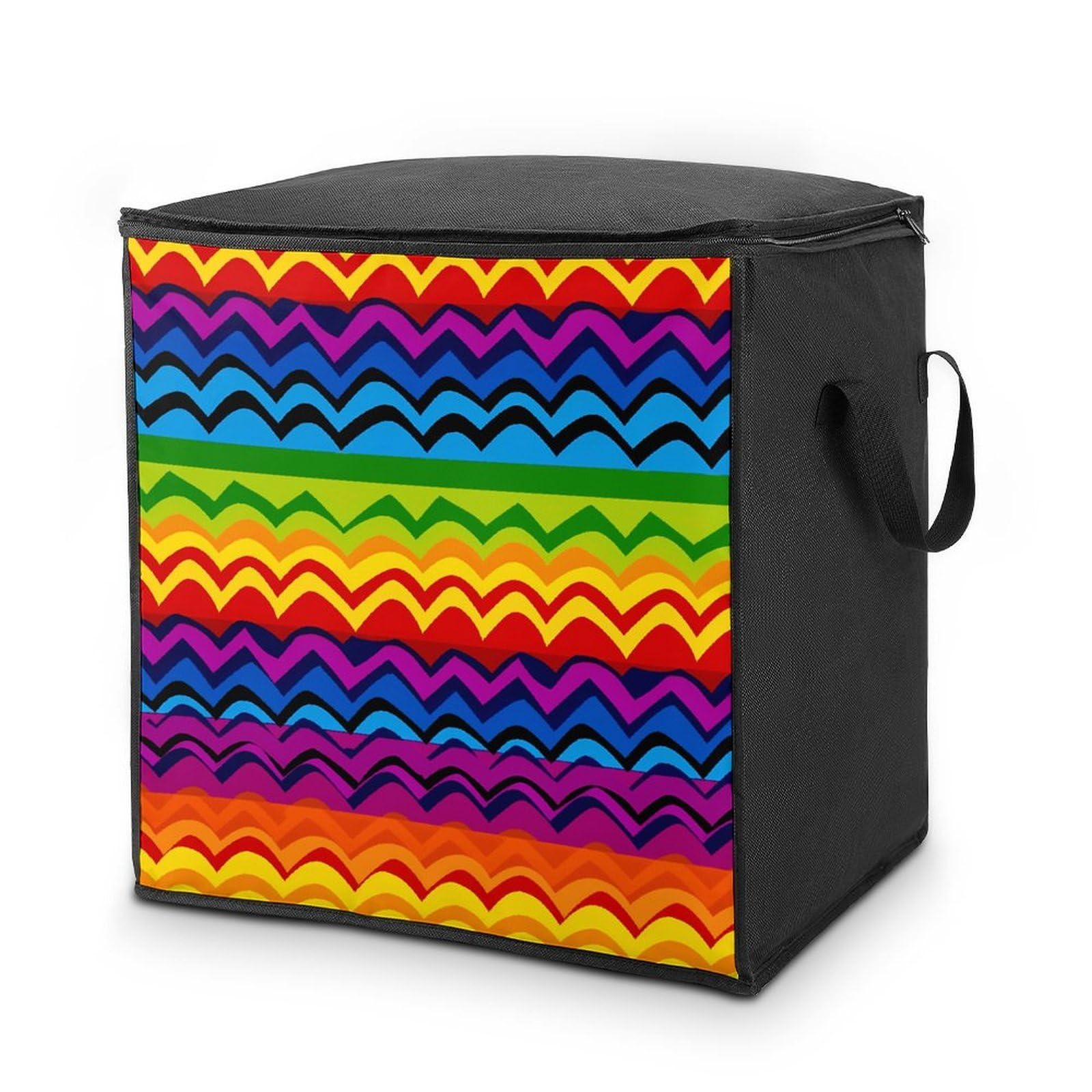 Gay Pride Rainbow Pattern1 Storage Bag with Zippers And Handle Extra Large Bedding Comforter Storage Bag Foldable Blanket Storage Bags Fabric Moving Bags for Closet Organizer (70L)