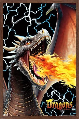 Trends International PD Moreno - Póster de pared de relámpago de dragón