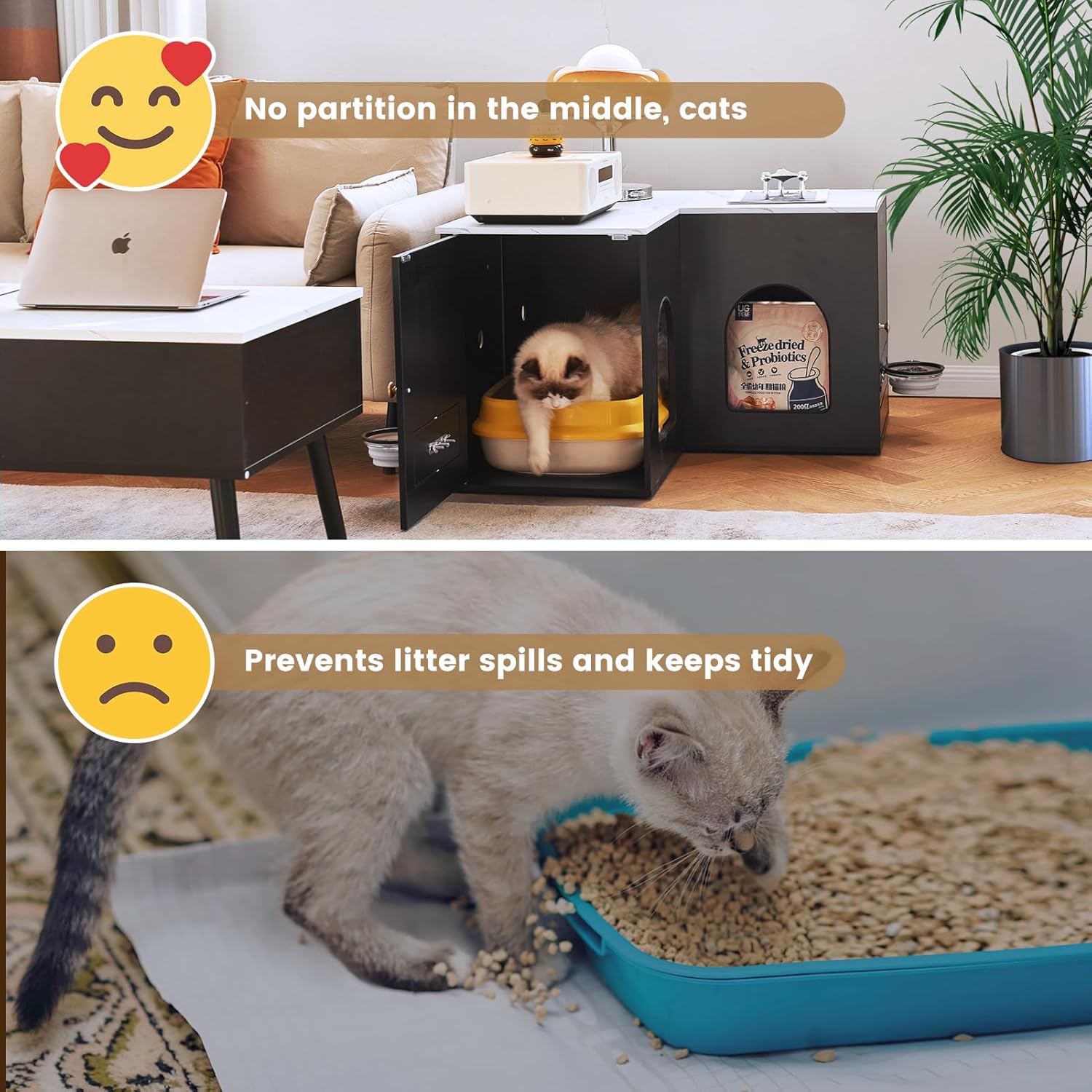 Image showing how the enclosure prevents litter spills and helps keep the area tidy.