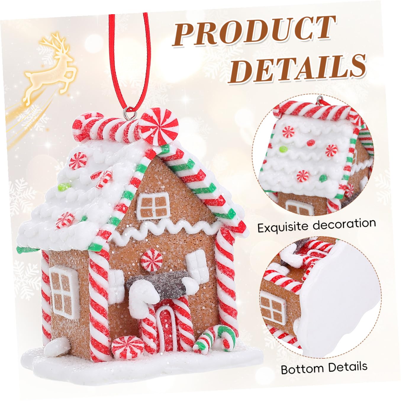 DECHOUS 4piezas Adorno Colgante De Navidad Resina Diseño De Casa Pequeña para Decorar Árbol De Navidad Ornamentación Festiva y Original