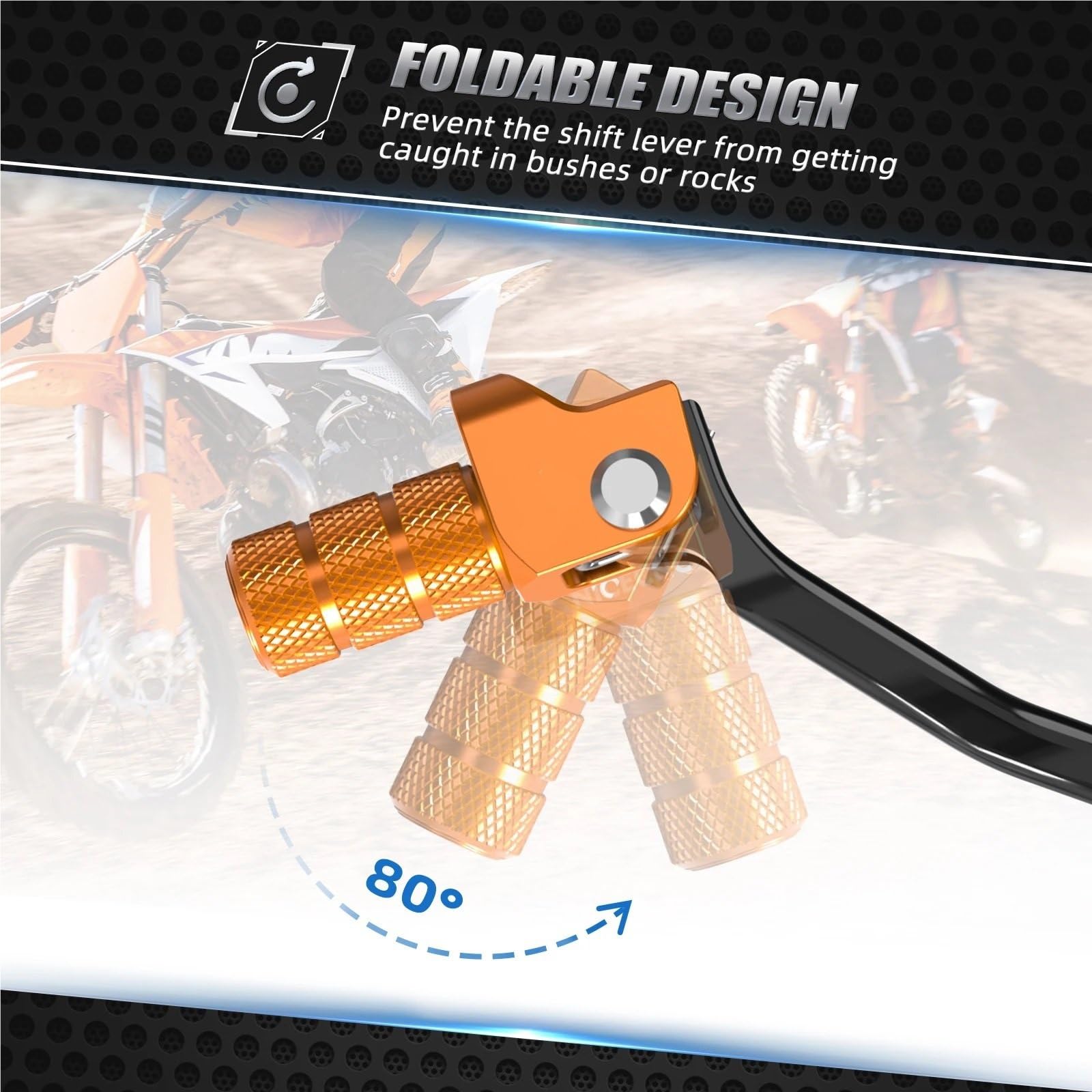 dźwignia zmiany nożna, CNC Fit For KTM 2024 EXC 300 250 XCW 150 250 300 Kuta dźwignia zmiany biegów Dźwignia zmiany biegów składana końcówka SX XC 125 250 300(Black)