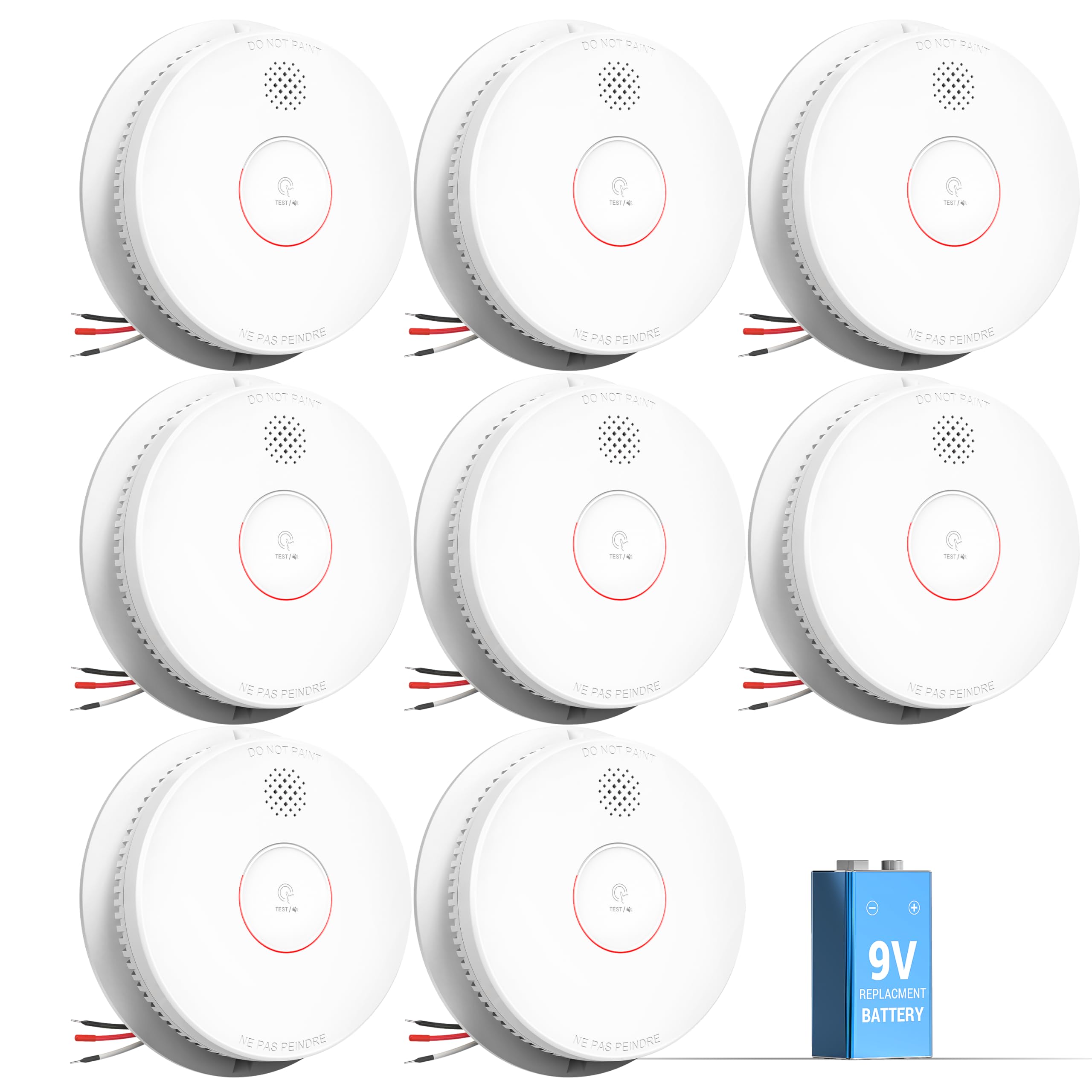 SITERWELL Smoke Detector Photoelectric Smoke Alarm 9V Battery