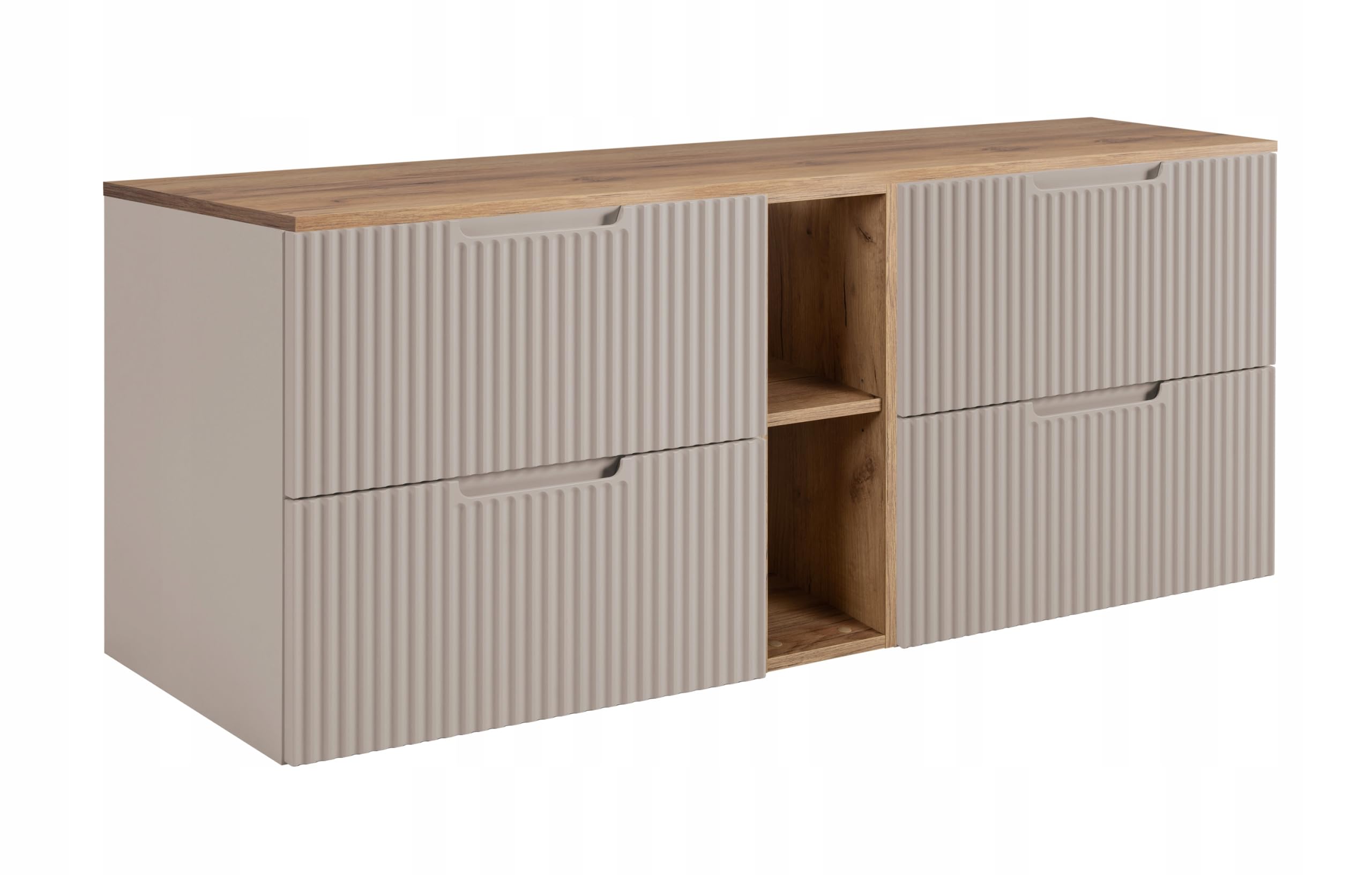 Rodan Moderne Möbel - Schrank Goldene Eiche, Kaschmir - Möbelstück - Bastelregal – Bastelplatte 60 cm + 60 cm + 140 cm