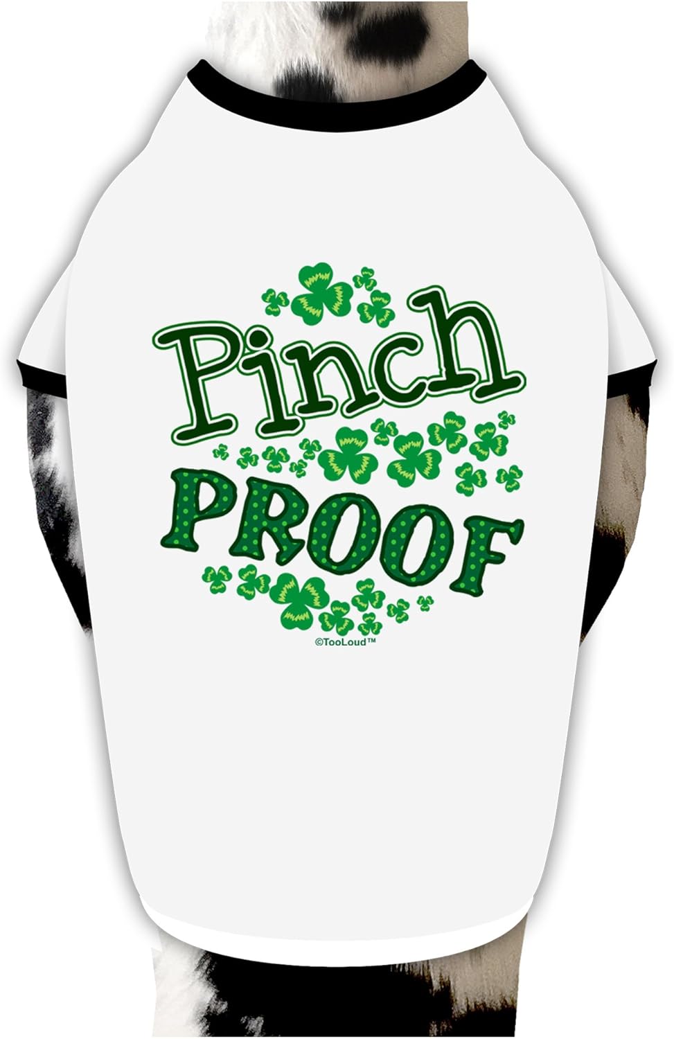 TOOLOUD Pinch Proof St Patricks Day Dog Shirt White with Black XL