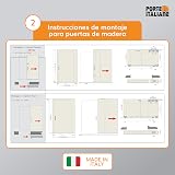Porte Italiane, Unsichtbare Schiebetürschiene MAGICAL 1200, Tragkraft 80 kg, für Holzschiebetür vor der Wand von 80 cm bis 120 cm Breite, Kit mit Mechanismus, Zubehör und Führung - 6
