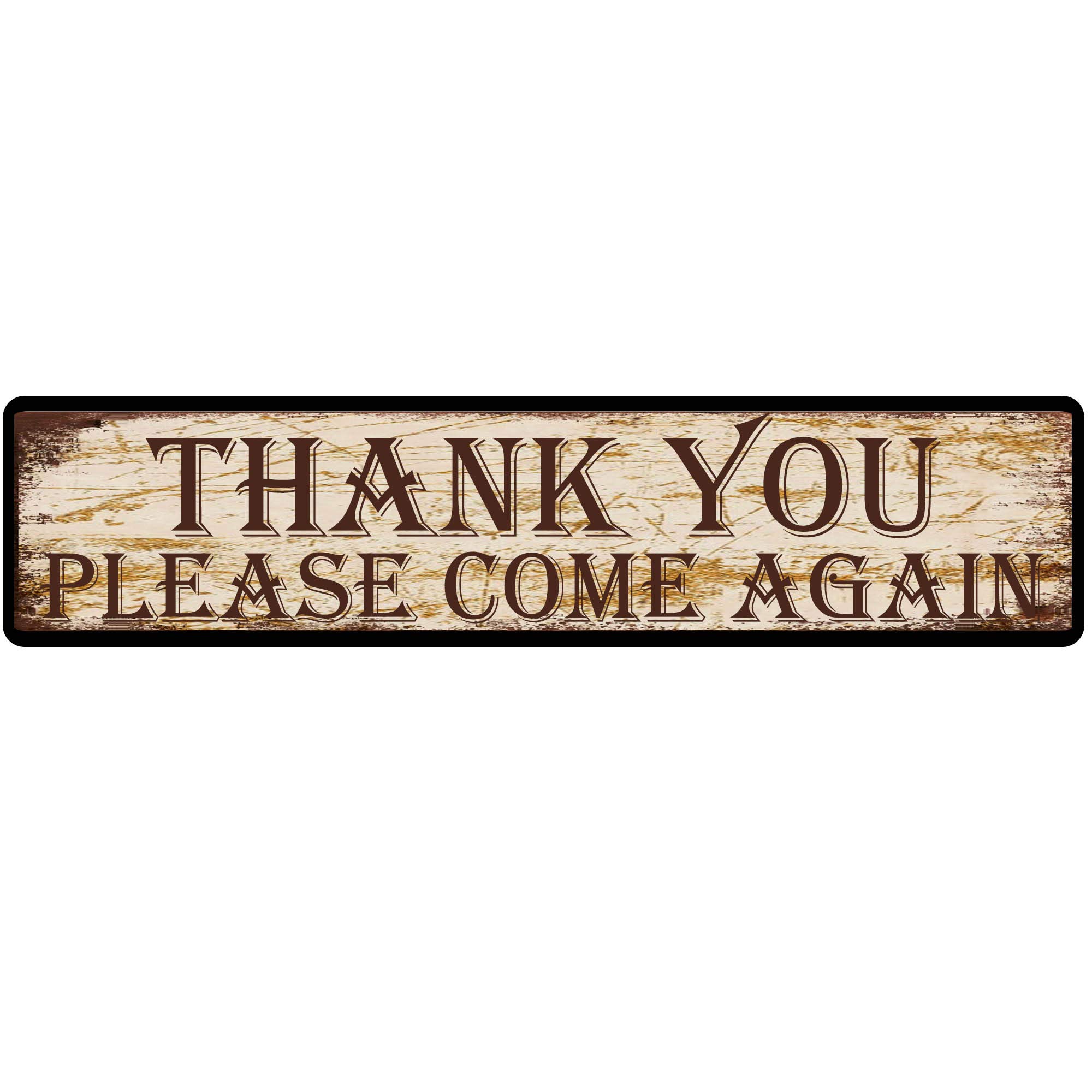 Glplokpj Metal Sign12 Thank You Please Come Again Street Sign Vintage Metal Tin Sign Aluminum Sign Retro Metal Plaque Bar Pub Poster Wall Decor Tin Sign 4X16 Inch