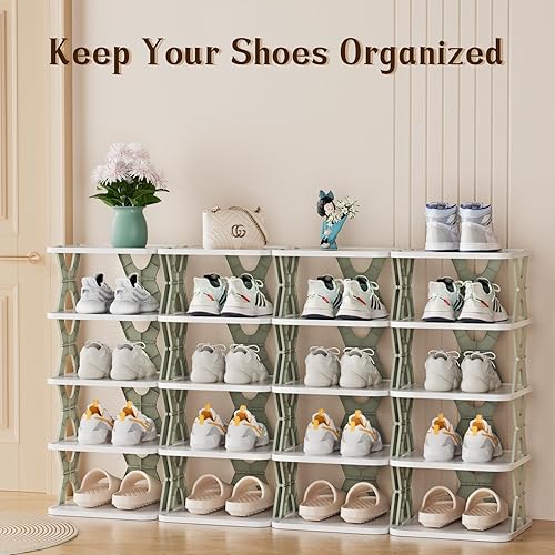 Miniatura 4 de Zapatero  Organizador de zapatos plegable para almacenamiento de zapatos vertical de plástico para entrada, organizador de zapatos para armario,