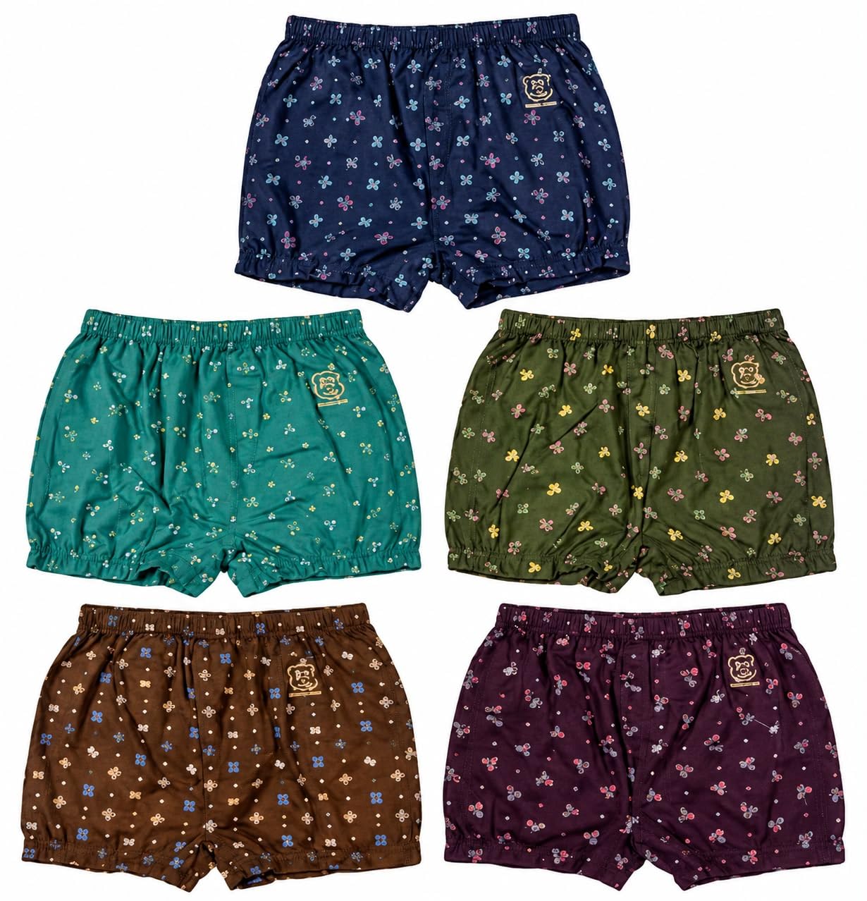Womens Printed Boxer Shorts, Pack of 5, Multicolour-picture-13