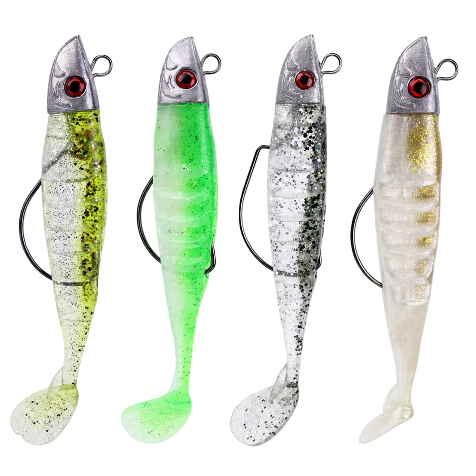 Sea Fishing Lure,4 pcs Bass Lures Sea Fishing UK, Multi-Species Fishing Equipment,fishing lures Saltwater Predator Fish Bait, Dual Colour Set 10cm,bass lures sea fishing uk