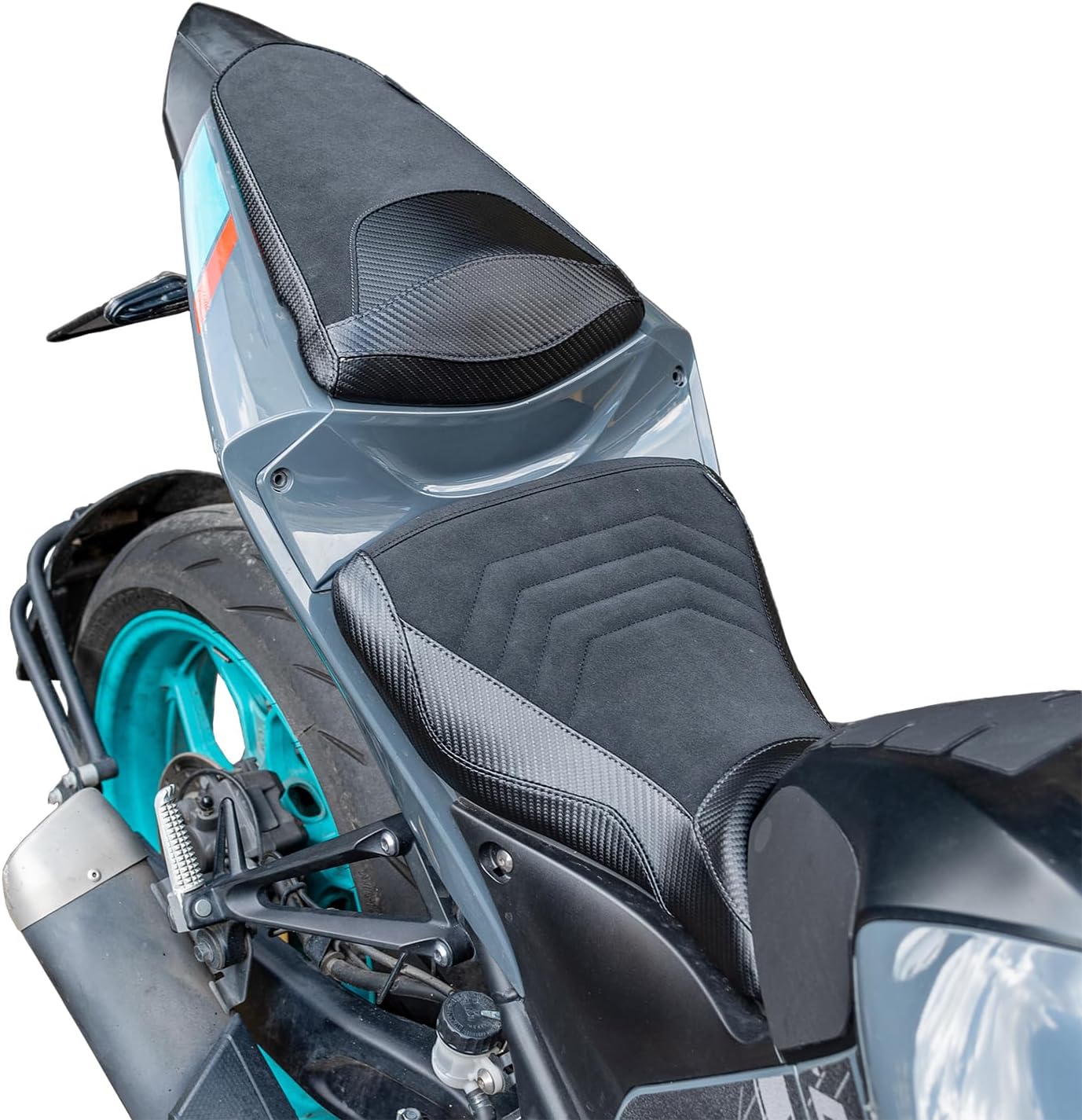 Motorcycle Front Rider Solo Saddle Rear Passenger Seat Cushion Pad Set Fit for MT03 YZF-R3 MT-03 2015-2024 2020 2021 2022 2023 2024 Pressure Relief Soft Pillion, Black