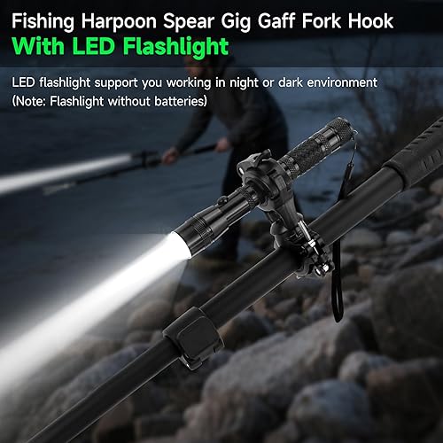 Miniatura 6 de SAN LIKE Arpón de Pesca Lanza Gaff Gig Gaff Horquilla Gancho para Rana Sapo Caña Ranas Toro Bufo Platija Pez de Hielo Topo Herramienta de Remoción